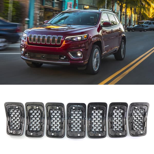 Front Grill Sort Mesh Grill Indsatser Dækker Tilbehør Passer til Cherokee 2019+