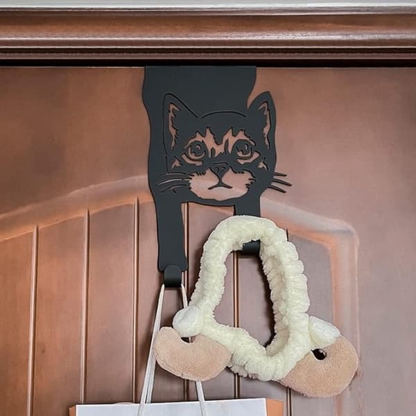 Kattformad Krok för Dörr Rostfri Jackor Väskor Rockar Hängare för Badrum
