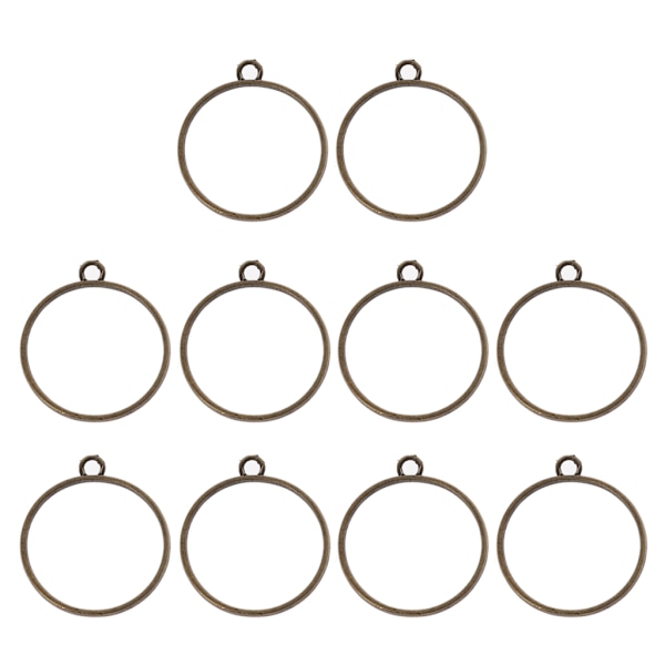 10 stk/sett Rundt Anheng Blank Ramme UV Resin Bezel Blankettbrett for Smykkelaging Presset Blomst DIY Håndverksutstyr