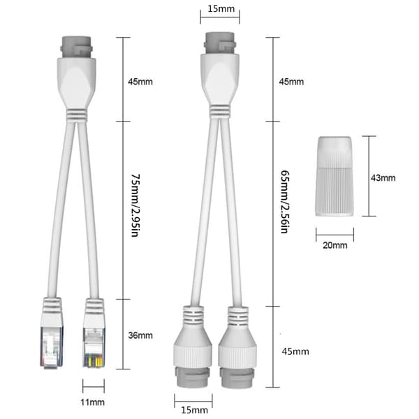 Anti-interferens vanntett PoE-splitter bærbar Ethernet-splitter holdbar-