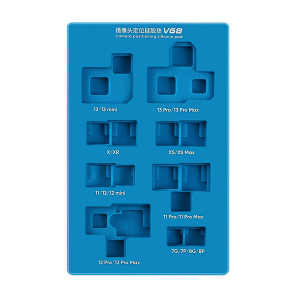 V68 Kameraposisjoneringspute for telefon 7G 7P 8 12 13 Pro Max-serien Telefon Bakre Kamera Installasjon Reparasjon Silikonform