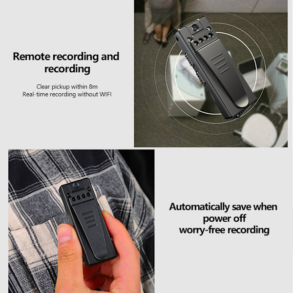 Mini Bärbar Clip Camera Video Recorder DV Micro Camcorder 32GB TF-kort