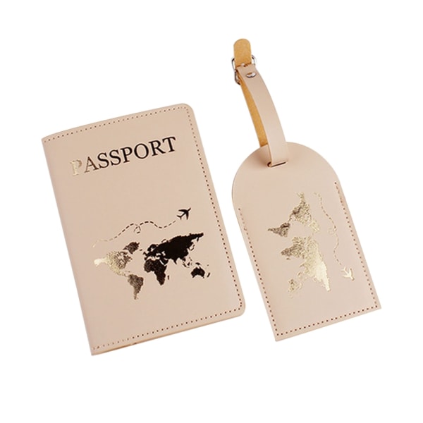 Moderne Rejse Pas Cover PU Læder Bogstav Print Bagagemærke Kuffert Adresse Holder Bagage Boarding Tag Label
