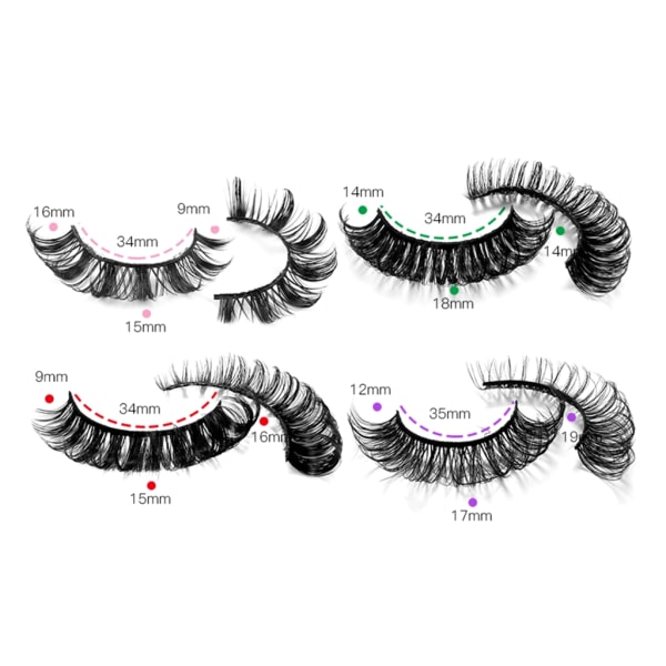 20 par Russian Strip Ögonfransar Fluffiga Lockiga Naturliga lösögonfransar Lösögonfransar Faux Fluffy lösögonfransar Extension 2