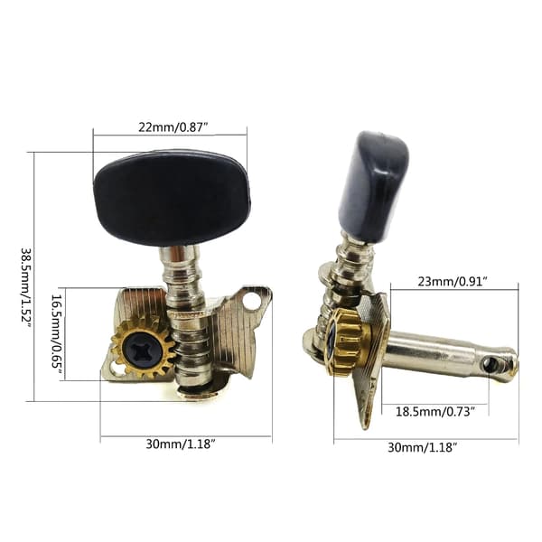 Ukulele korta stålpinnar String Winder Set 2R 2L Tuning Pegs Machine Head Tuners för 4 Strings Ukulele gitarrtillbehör