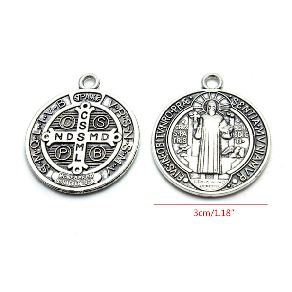 Saint Benedict Nursia Patron Against Evil Medal Pendant 1,18 inches Diamter Saint Christopher/Michael/ Jude Halsband