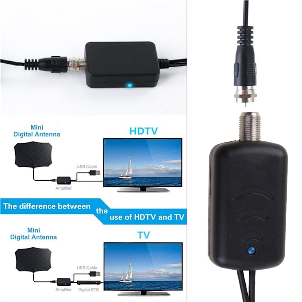 Digital inomhus-TV-antennförstärkare lång 50 mils räckviddsantenn för 720p, 1080i, 1080p/ ATSC-videotillbehör