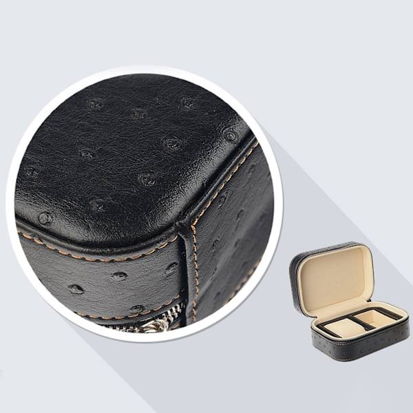 Microfiber Läder Watch Box Bärbar Watch Storage Box Europeisk Watch Box Mekanisk Watch Storage Box Watch Box Black - Watch ring bit