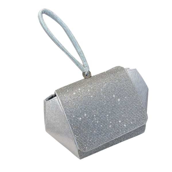 Glitter handväska för kvinnor mode axel crossbody väska lyxig enfärgad kedja kvinnliga väskor Silver diamond