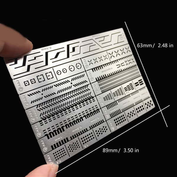 Multifunktionel udskæringslineal til præcis modelbygning stencil