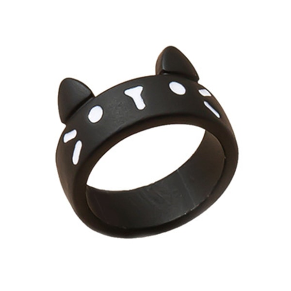 Fashion Black for Cat Kitty Ring Anime Ring Cosplay för kvinnor Män Barn Halloween presentringar Söta smycken till Cat Ring Pa