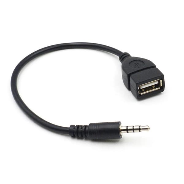 Oppgradert 3,5 mm hann AUX-lydplugg til USB hunn-omformeradapter