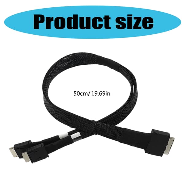 Serverforbindelses splitterkabel 8i til 2xOculink SFF 8611 4i 50cm/19.7in