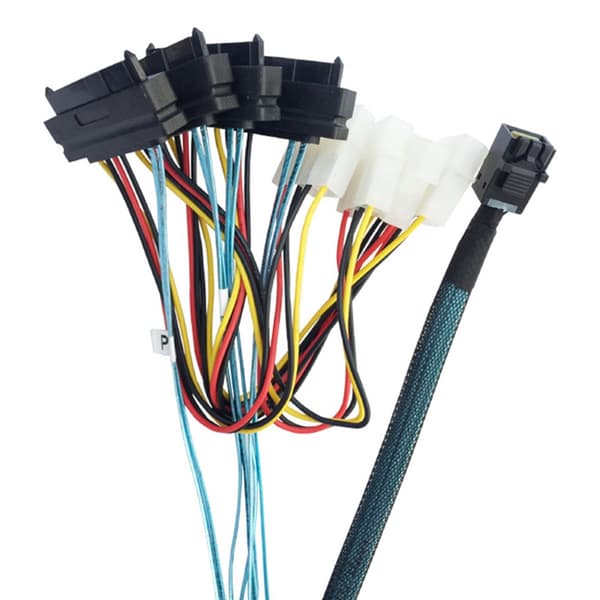 Servertilkoblingskabel MiniSAS SFF-8643 til 4 29Pin SFF 8482 Stor 4P Strøm