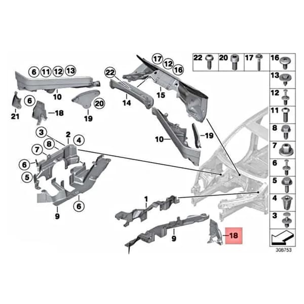 Skillevegg Auto Tilbehør for E70 2006-2013 E71 2007-2014 51757171791