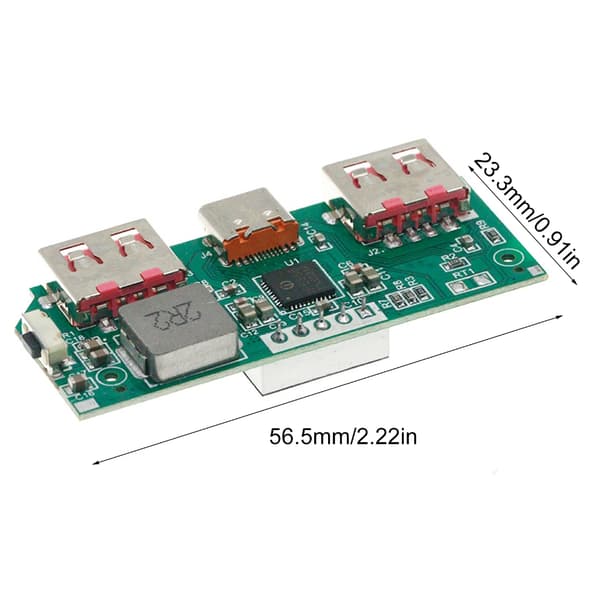 2 stk. IP5356 5V 3A Litiumbatteri Hurtiglading Modul Digital Skjerm