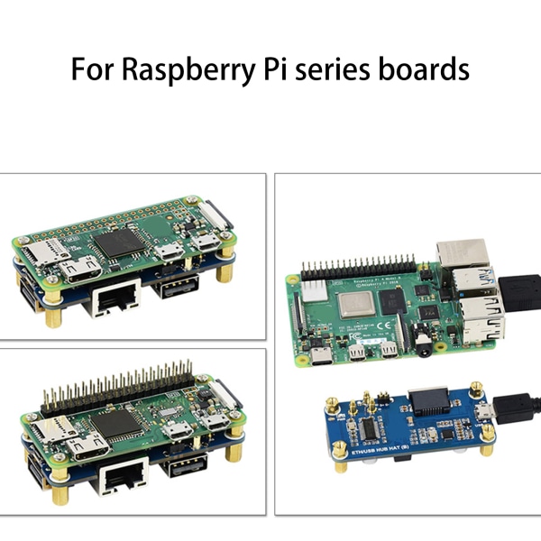 för Raspberry Pi Zero Series Ethernet / USB HUB BOX ETH/ USB HUB HAT (B) 1 x RJ45, 3 x USB 2.0 Withour shell