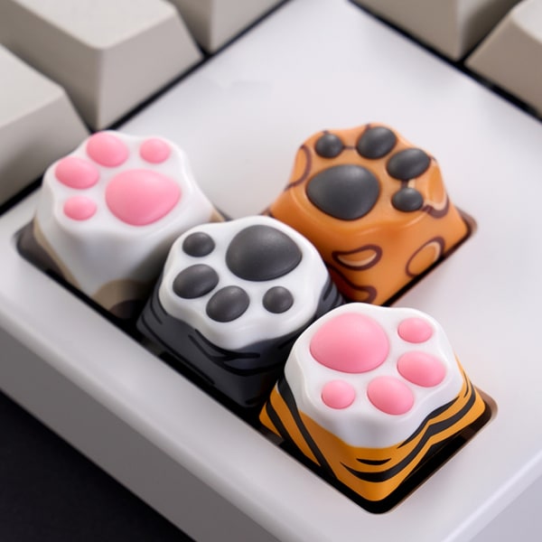 3D Cat Paw Keycaps MX Struktur Keycaps ABS+Silicon OEM Profilnycklar Caps Anpassningsbara Personliga Cat Paw Keycaps null - Puppet