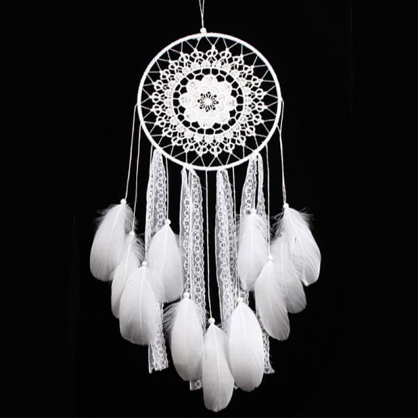 Handgjorda fjäder Wind Chime Makrame Drömfångare Ornament Vägghängande dekor null - MS6133C black
