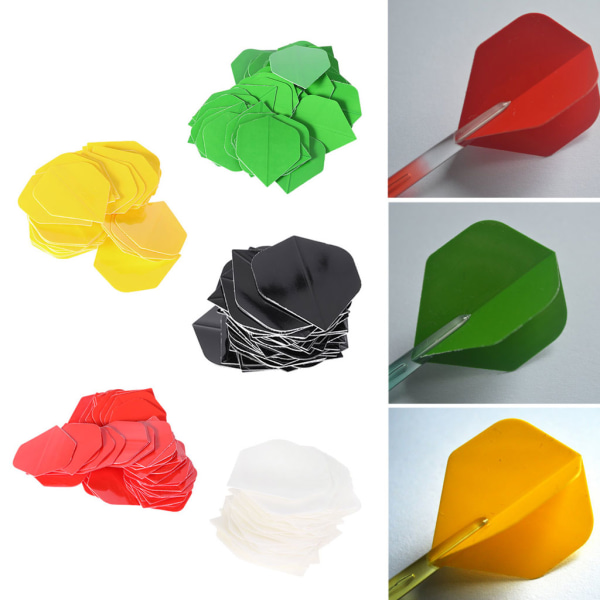 50 st högkvalitativ Pure Color Dart Wing Tail Professional Pet Dart Flight Fin Black