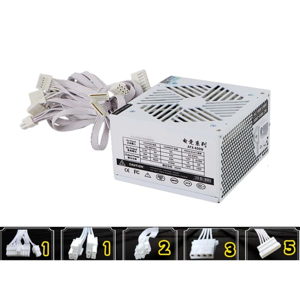 650W strømforsyning med 120 mm blæser, videospilcomputerchassis strømforsyning