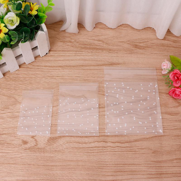 100 st jul självhäftande kaka godis behandla present DIY plast paketpåse null - M