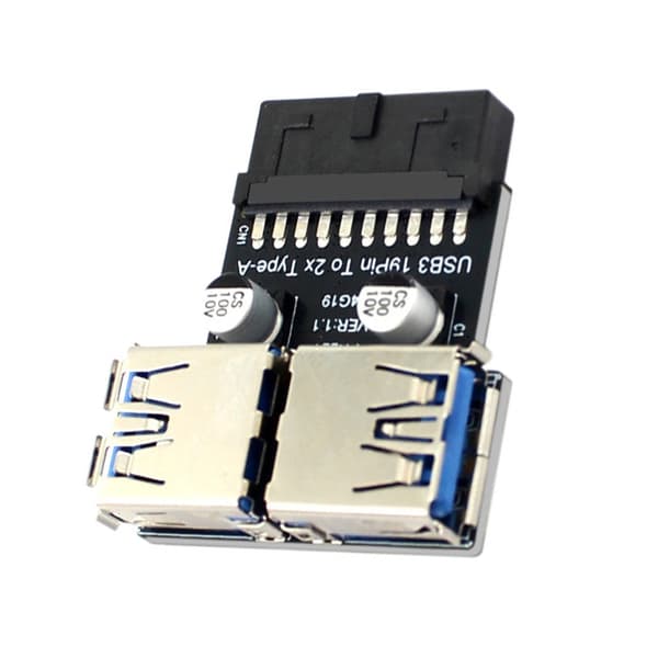 USB3.0 Frontpanel Header 20/19 Pin til 2 USB3.0 Type A Bundkort Konvertere