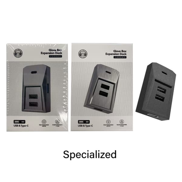 USB-hub for hanskerom, dokkingstasjon for bil, USB-hurtiglader A