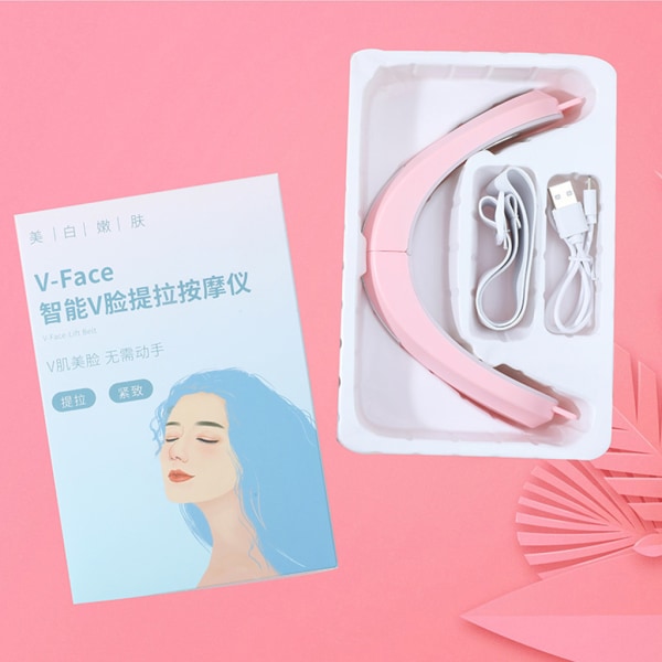 V Line Face Lifting Double Chin Face Slimmer Machine Microcurrent EMS Led Light White