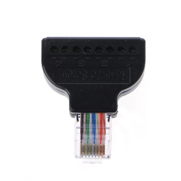 RJ45 Ethernet Hane Till 8 Pin AV Terminal Skruv Adapter Converter Block Plug CCTV