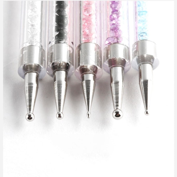 5 st Dubbeländade Nail Art Liner-borstar, UV-gelmålning Nail Design Penselpenna, Nail Dotting Pen Brush Kit Nail Art Tool