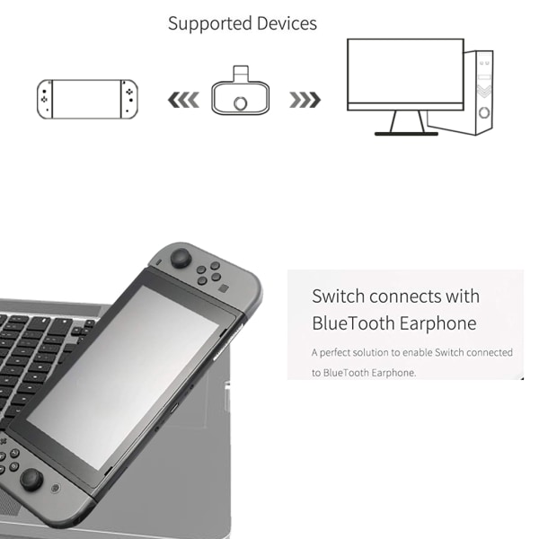 B26 Bluetooth-kompatibel 5.0 Audio Transmitter Adapter Låg latens för Switch TV USB/Typ C Trådlös sändare