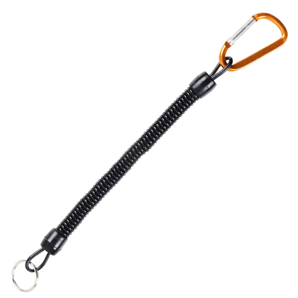 Infällbart fjäder elastiskt rep Säkerhetsredskap för utomhusvandring Camping Anti-förlorad telefon nyckelring 21cm-22cm White