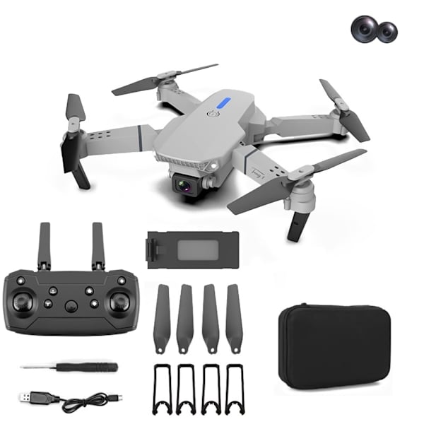 RC FPV Drone 4-akset Foldbar RC Quadcopter Optisk Flow 4K Dobbelt Kamera Fjernbetjening Drone 6-12 År Børn Voksne Favorit Gave