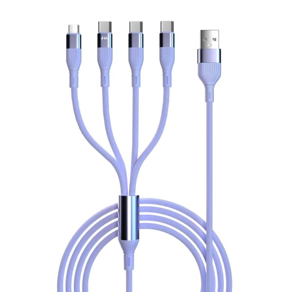 150 cm USB til 1x Micro USB & 3x Type-C Ladekabel Holdbart TPE Ladekabel til Pålidelig og Langvarig Brug