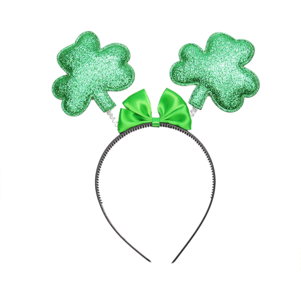 Irish-St. Patricks Day Pannband Lucky Clover Headwear Grönt Shamrock Hårband Green bow