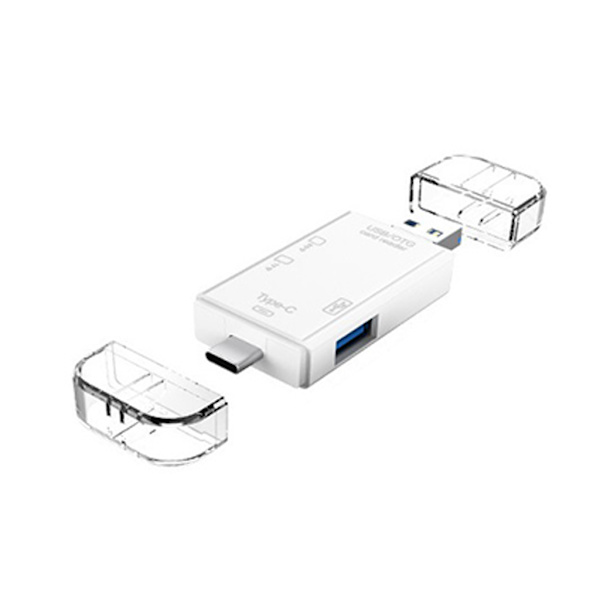 6 i 1 multifunktionell kortläsare USB3.0 för övervakningskamera Digitalkamera surfplatta för Windows Black