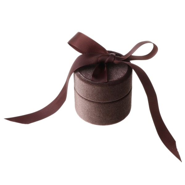 Förlovning Rund Form Ring Box Bröllop Ring Box Smycken Förpackning Box Enfärgad Rund Enkel Ring Box Modepresent Blue - P