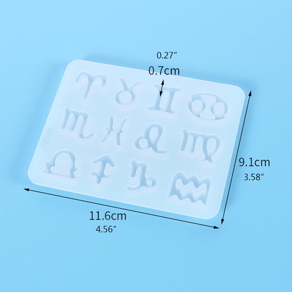 12 Horoskop Epoxiharts Gjutform Hänge Smycken Silikonform DIY Hantverk Smycken Gjutverktyg