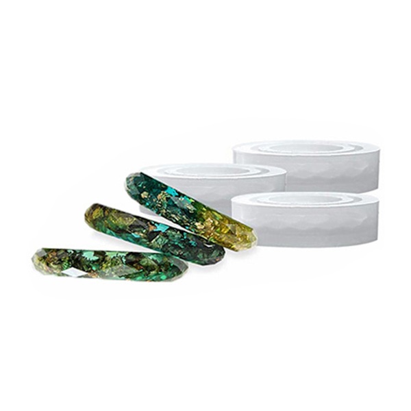 3 stk. Resin Ringformer Silikon Ringformer Ringstøpeform Sirkel Smykker for DIY Håndverk Ringlaging 8 Former