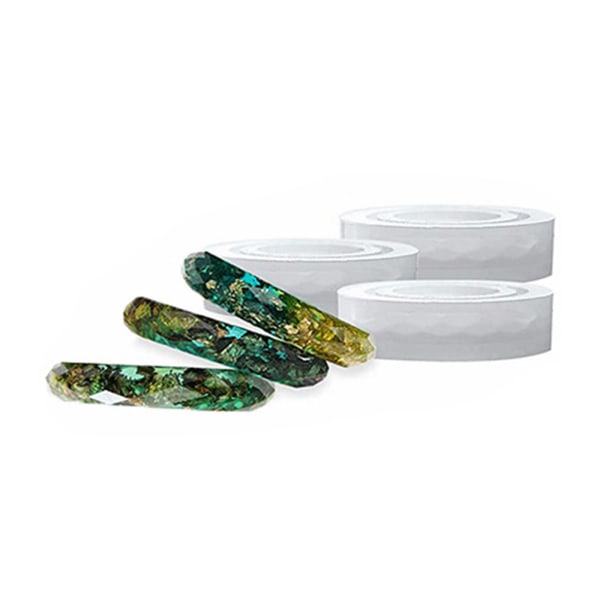 3 Stykker Resin Ringforme Silikone Ringforme Ringstøbeform Cirkel Smykker til DIY Håndværk Ringfremstilling 8 Form