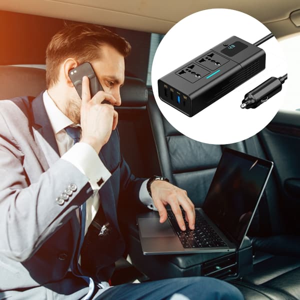 200W Bil Strømomformer 12V til 220V USB 5V Billadere Adapter For Laptop