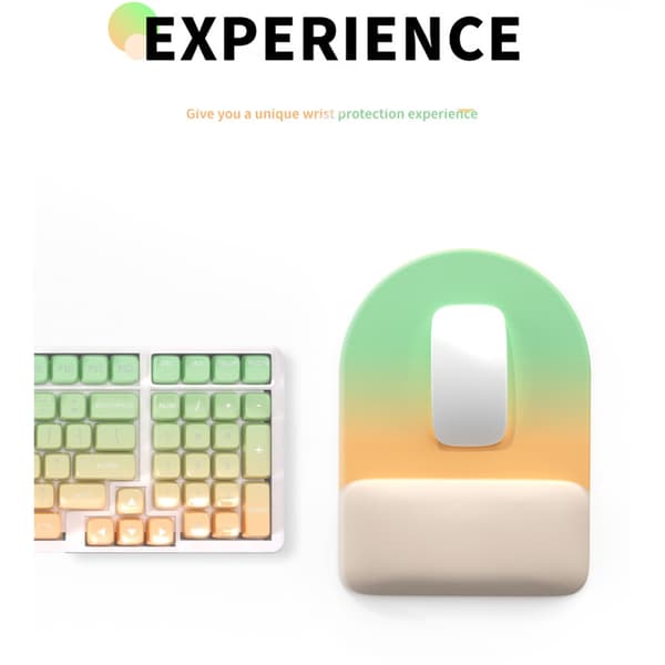 Ergonomisk Gradient Musematte med Håndleddsstøtte i Memory Foam og Sklisikker Base B