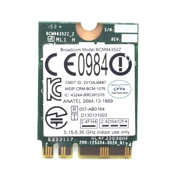 Trådlöst Wifi-kort BCM94352Z 802.11ac 2.4G+5G BT4.0 1200Mbps NGFF Wlan-adapter för B50-70/N50-70/B40-80/B50-80 E40-30