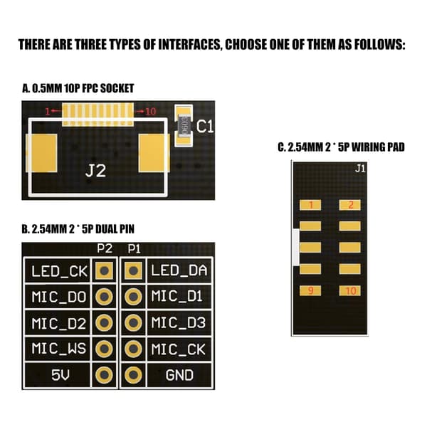 6+1 mikrofon-array-kort til I2S-baserede lydapplikationer og MCU-projekter