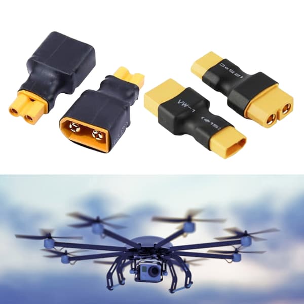 4 stk. XT60 til XT30 batteriladerladeadaptere for FPV-droner