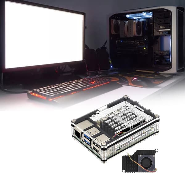 Elegant Cover Case Aktiv Køleventilator Til RPI 5 Single Board Computere C