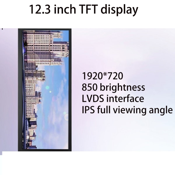 12,3 tum 1920x720 TFT-LCD-skärmmodul Skärm LVDS-drivrutinkontrollkort 50-stiftsbyte HSD123JPW4-A10