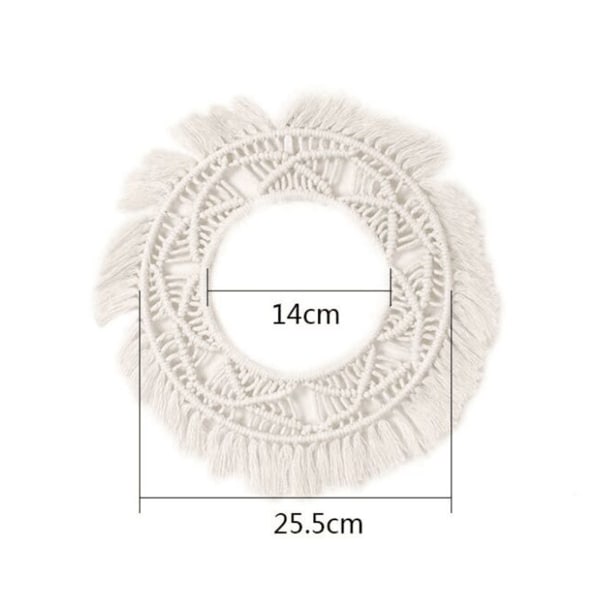 Macrame Mirror Handgjord gobeläng Makeup Hängande väggspeglar Bohemisk dekoration null - 6