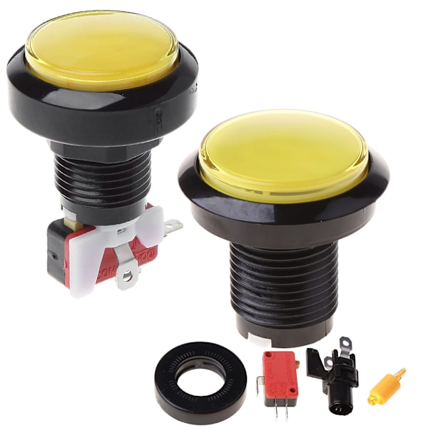 Speltryckknapp 45 mm rund 12V LED-belyst tryckknappsbrytare med mikrobrytare för arkadspel 5 färger Red
